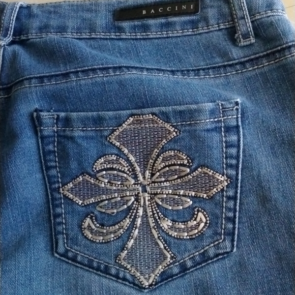 Baccini Capri Jeans Sz. 8 Ornate Pockets - Picture 4 of 8